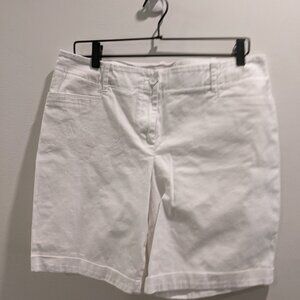 Talbots Womens 8" Chino Cuffed Shorts White Sz 12P